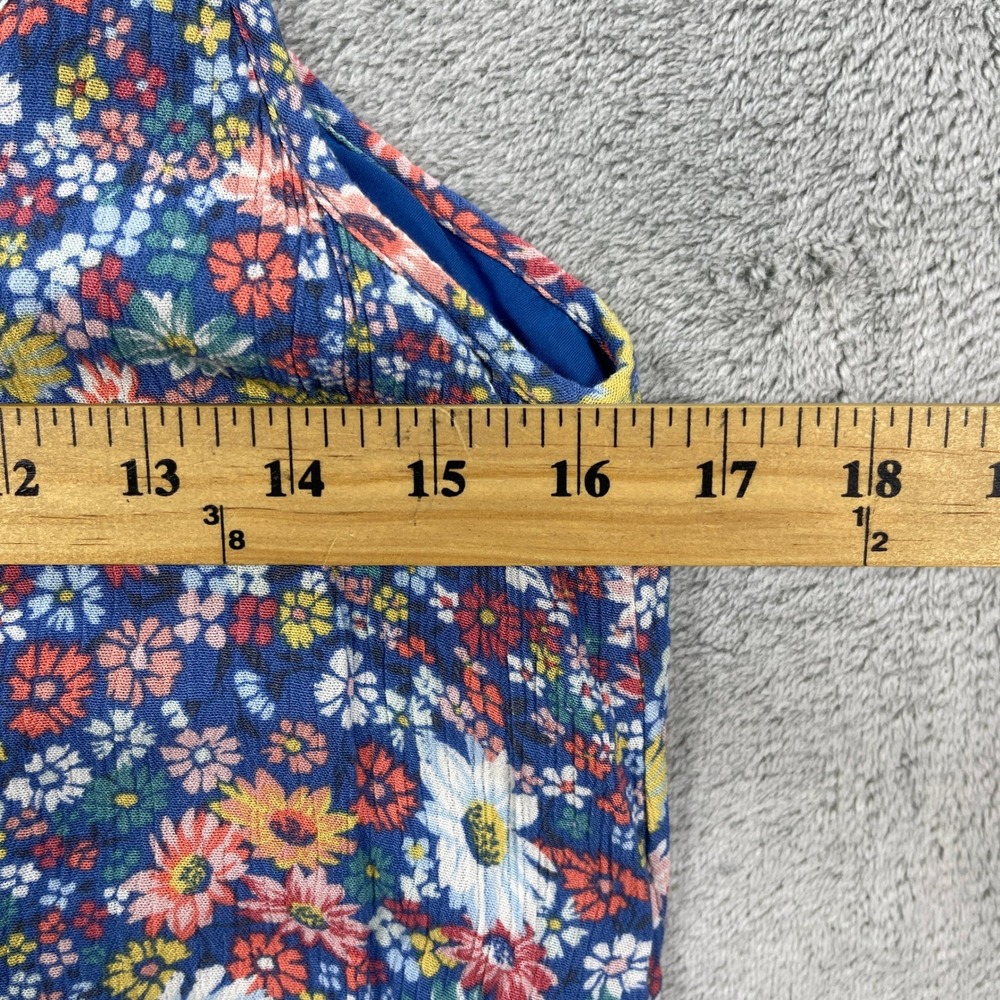 O'Neill Dress Women XS Blue Hollis Ditsy Floral Mini Spaghetti Strap Ruffle Hem - Picture 10 of 13